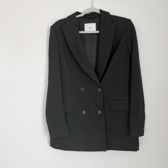 Aritzia Wilfred Black Double-Breasted Blazer - Picture 5 of 11